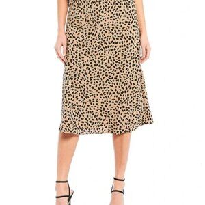 Sanctuary Everyday Printed A-line Midi Skirt Tan Leopard, size Medium